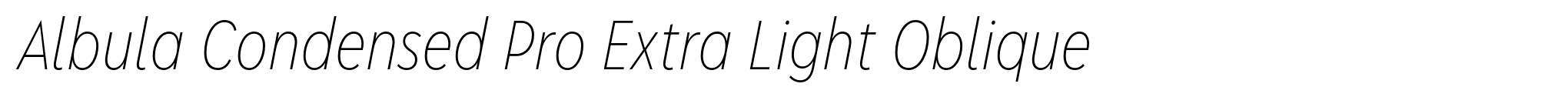 Albula Condensed Pro Extra Light Oblique image